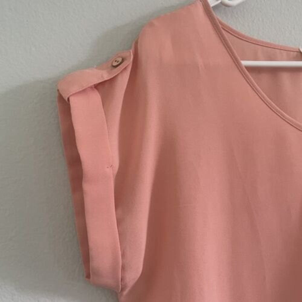 Summer Blouse Size Medium Salmon Apricot
